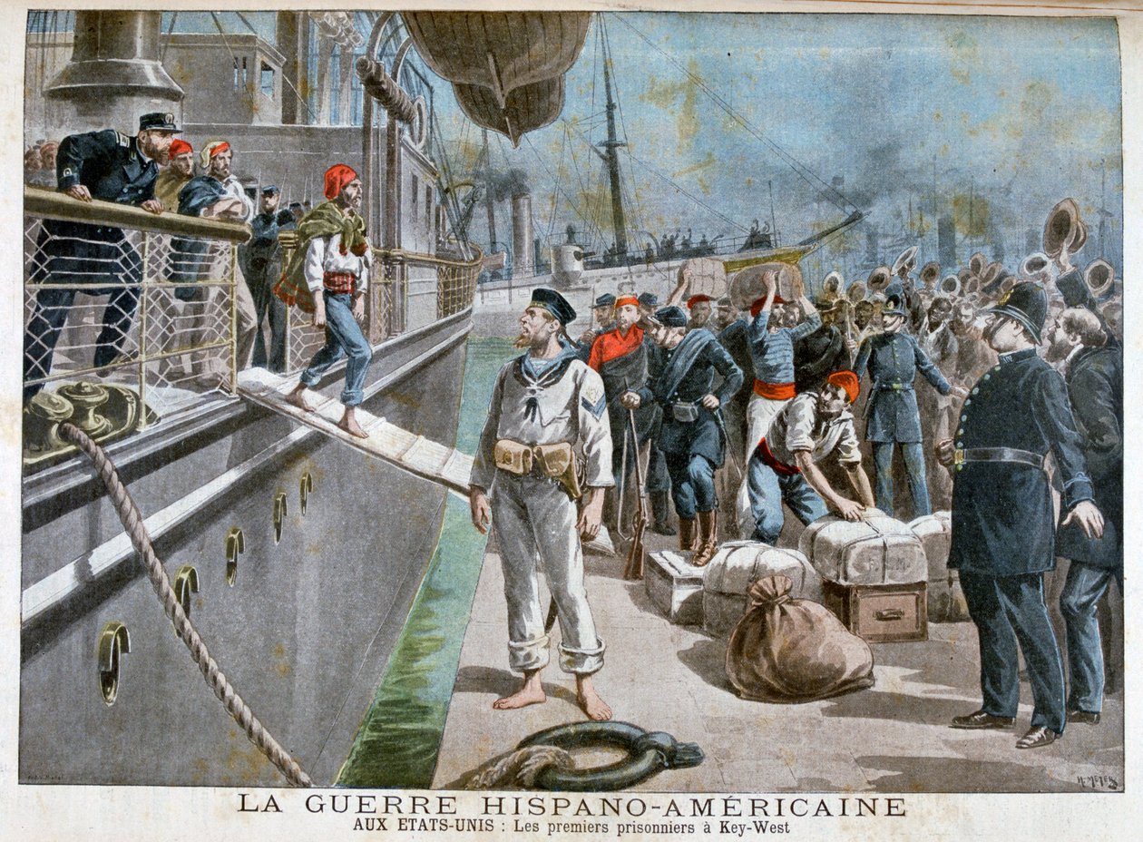 Key-Westbe érkező spanyol foglyok, spanyol-amerikai háború, 1898 alkotó: Henri Meyer