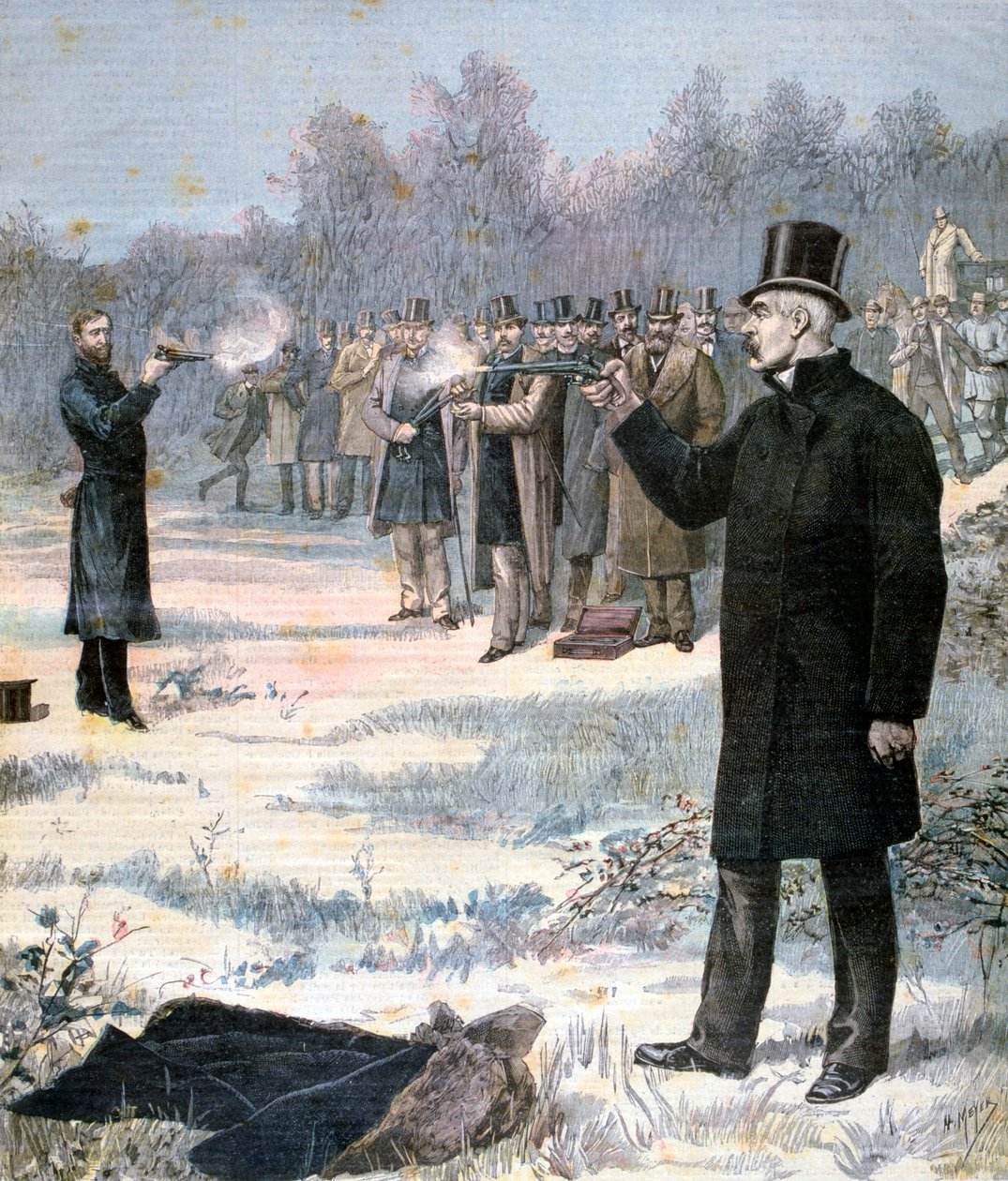 A párbaj Paul Deroulede és Georges Clemenceau között, 1893 alkotó: Henri Meyer