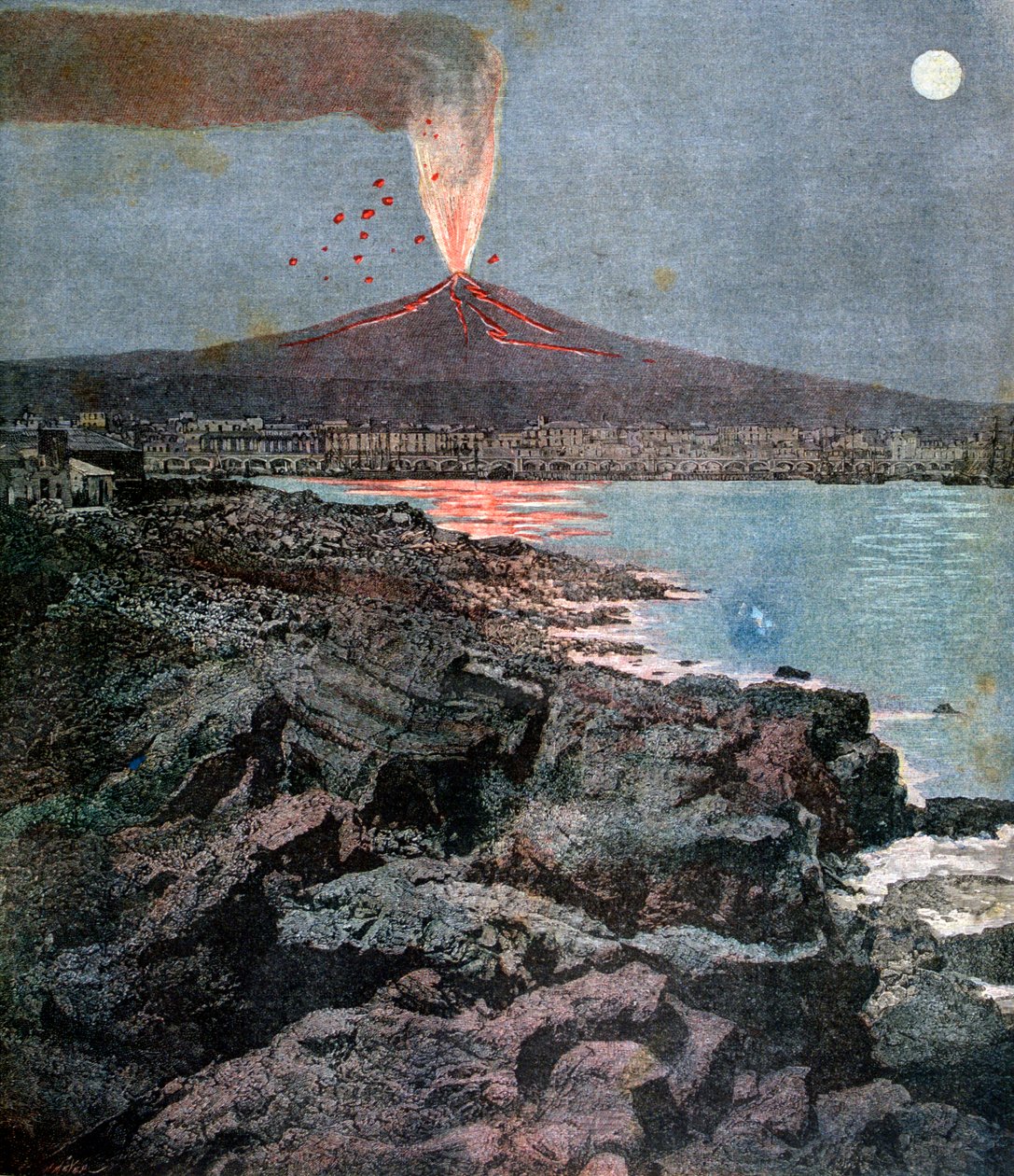 Az Etna kitörése, Szicília, 1892 alkotó: Henri Meyer
