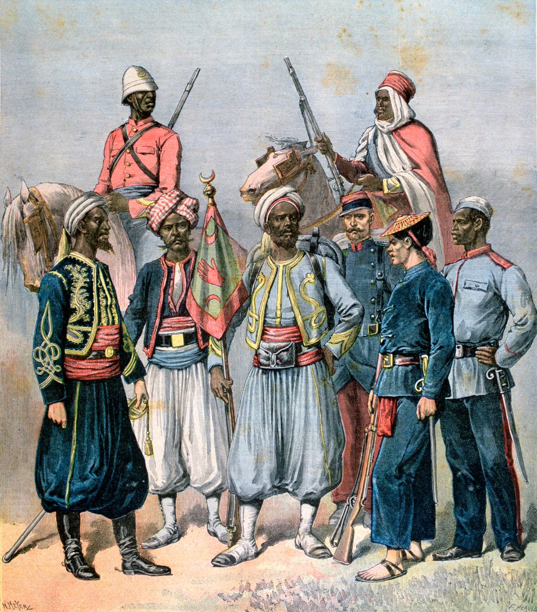 A francia gyarmati erők, 1891. alkotó: Henri Meyer