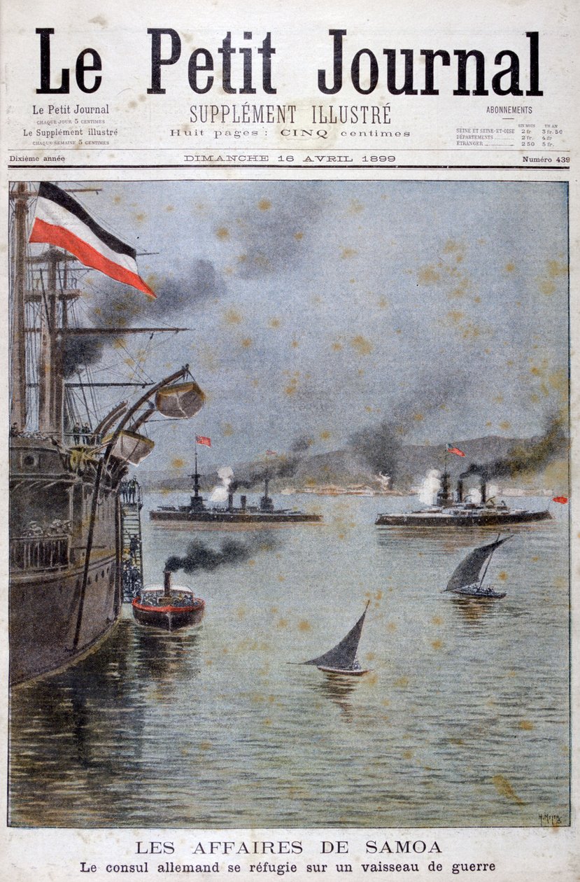 A német konzul egy német hadihajón keres menedéket, 1899 alkotó: Henri Meyer