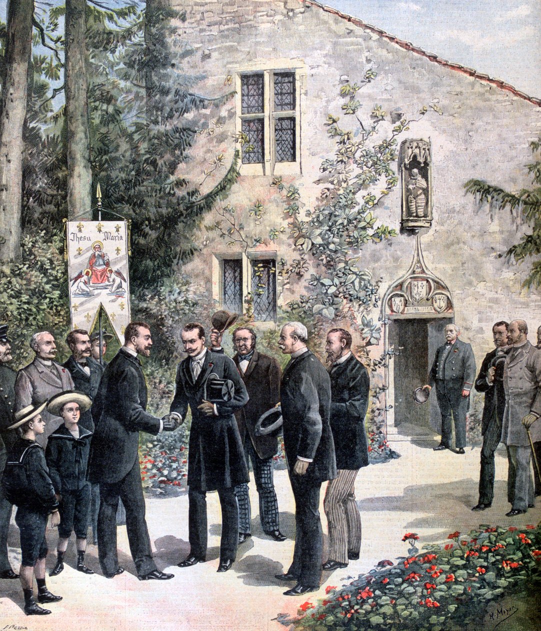 Konstantin orosz nagyherceg látogatása Joan d Arc házában, Domremyben, 1892 alkotó: Henri Meyer