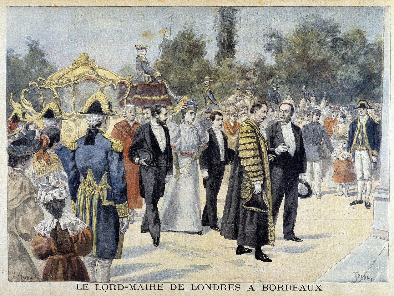 London főpolgármestere Bordeaux-ba – a „Le Petite Journal”-ban alkotó: Henri Meyer