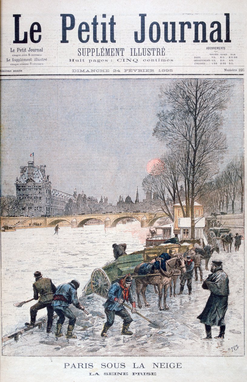 A befagyott Szajna, tél, Párizs, 1895 alkotó: Henri Meyer