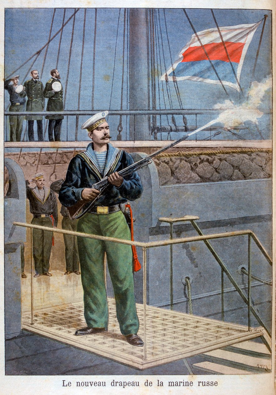 Az orosz haditengerészet új zászlaja, 1898 alkotó: Henri Meyer