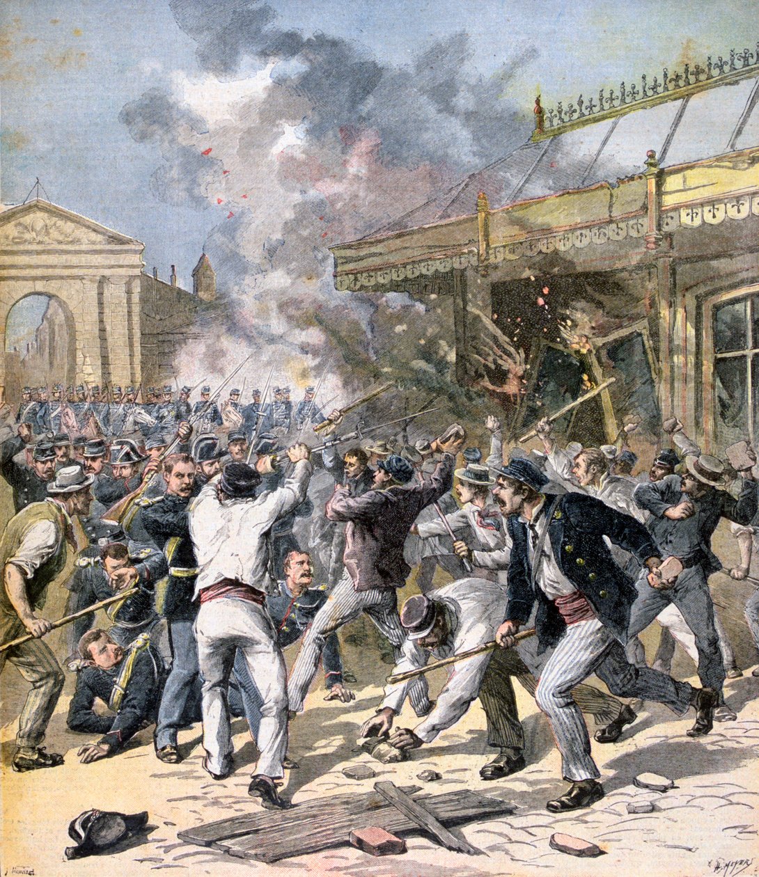 Az akvitániai bordeaux-i zavargás, 1891 alkotó: Henri Meyer