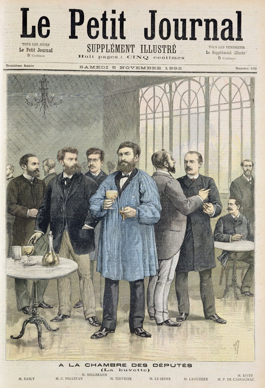 Címlap, amely a képviselőházban lévő bárt ábrázolja, illusztráció a Le Petit Journal november 5-i, illusztrált mellékletéből alkotó: Henri Meyer