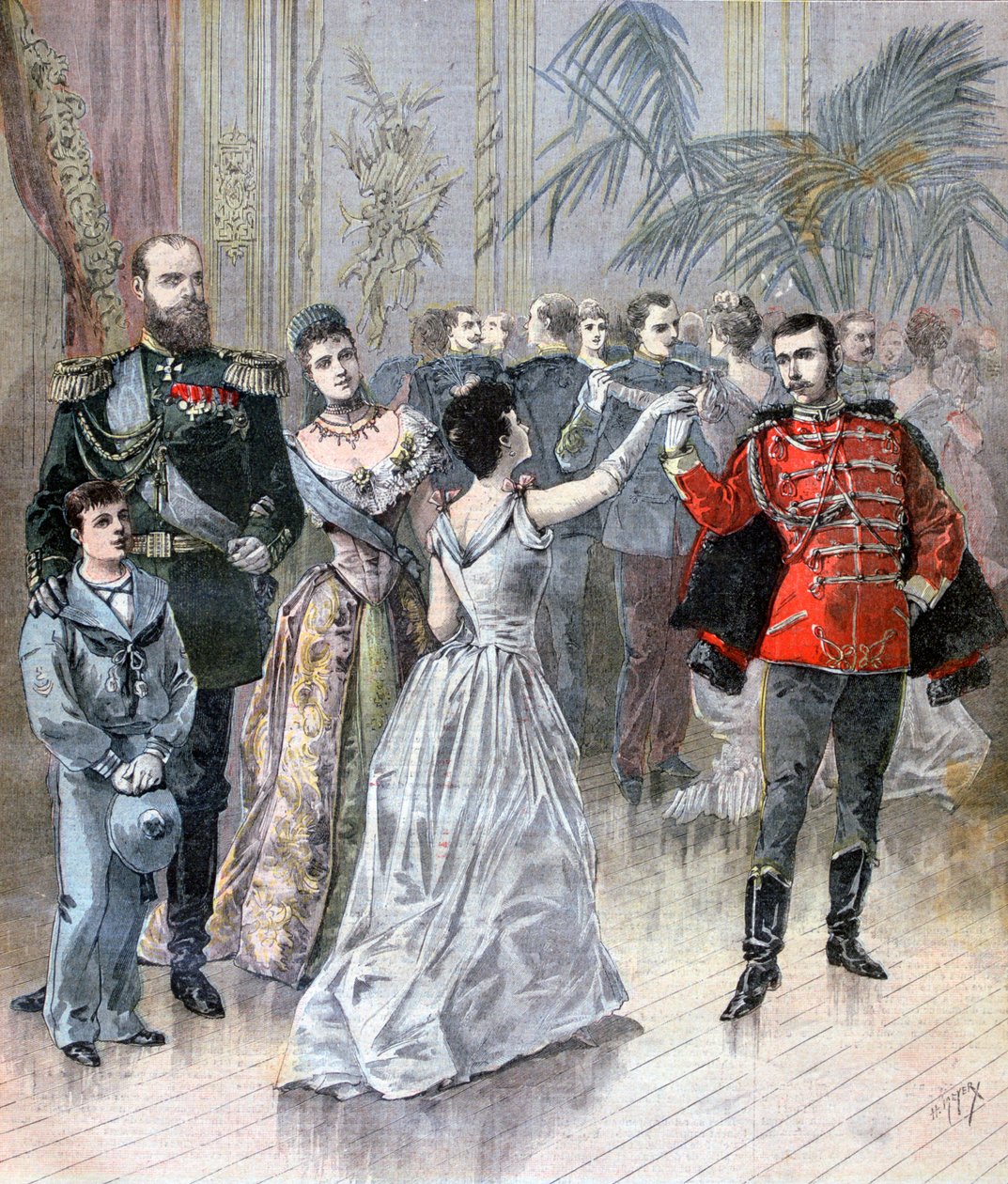 III. Sándor orosz cár és francia nagykövet Szentpéterváron, 1893 alkotó: Henri Meyer
