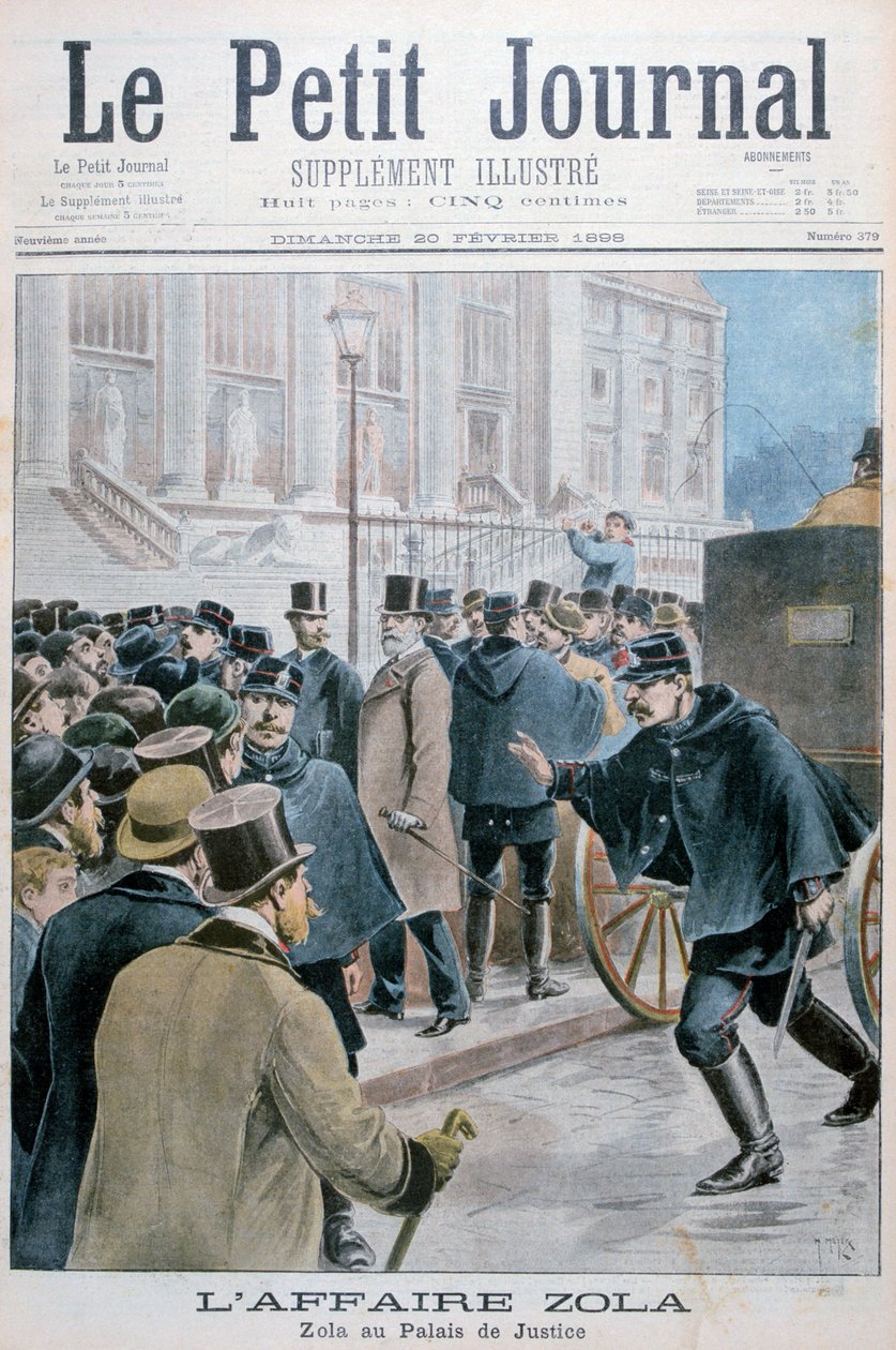 Émile Zola-ügy, a párizsi Palais de Justice-ba vitték, 1898 alkotó: Henri Meyer