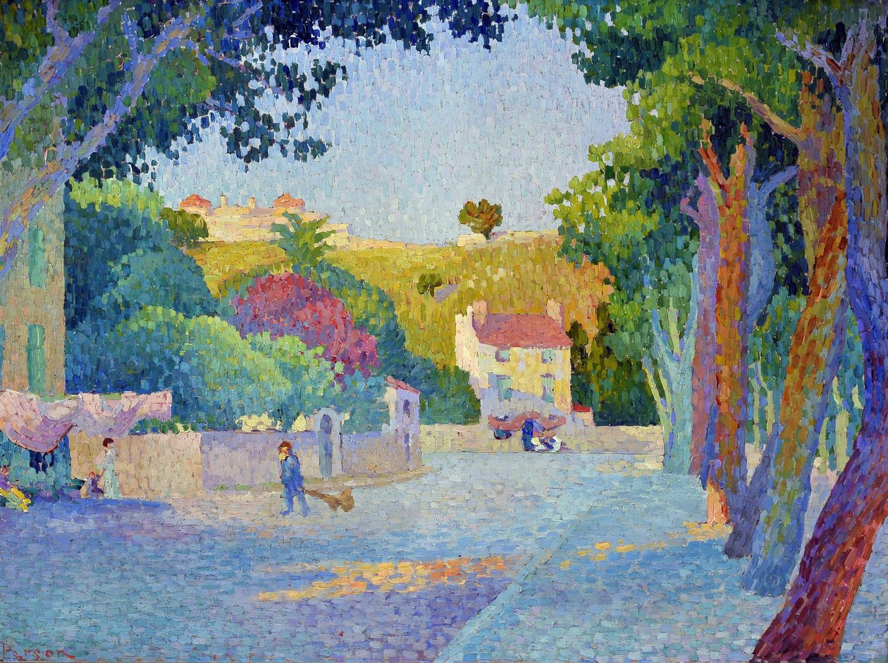 Place des Lices in Saint Tropez (Saint-Tropez) (olaj, vászon) alkotó: Henri Person