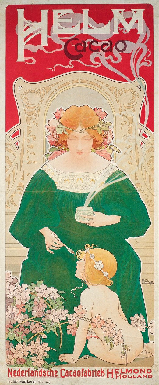 Helm Cacao - Henri Privat Livemont (Privat-Livemont) életmű (1861-1936) - 1899 - Színes litográfia - 154,5x66,5 - Catalunya Nemzeti Múzeum, Barcelona alkotó: Henri Henri Antoine Théodore Livemont