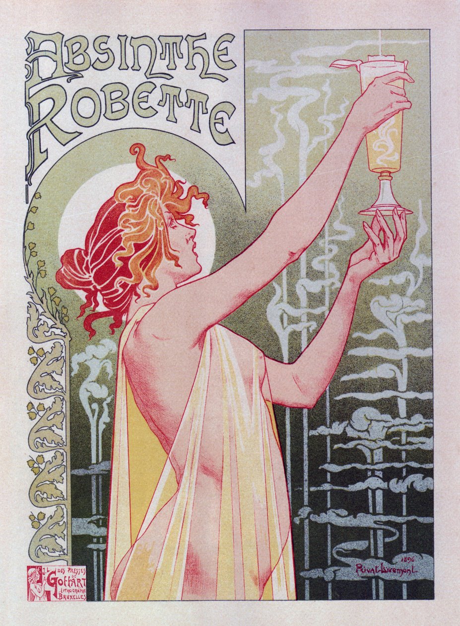 Abszint Robette poszter, 1896 alkotó: Henri Henri Antoine Théodore Livemont
