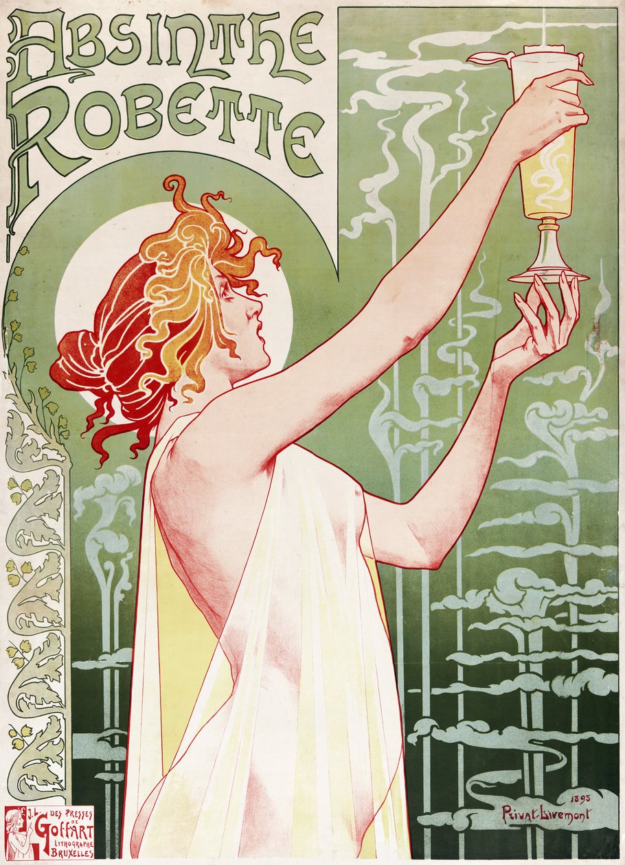 Abszint Robette poszter, Privat Livemont alkotó: Henri Henri Antoine Théodore Livemont