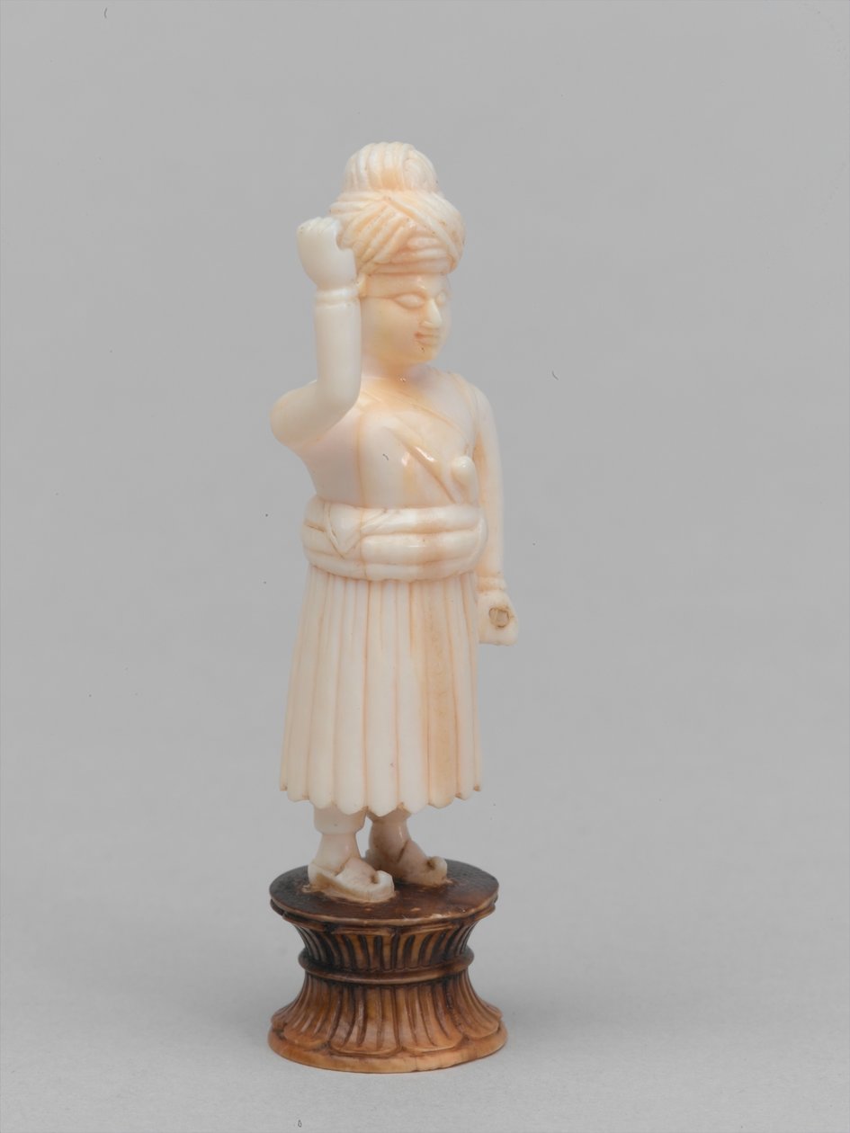 Fekete gyalog, sakkfigura, India, 1820 körül alkotó: Henri Renaud