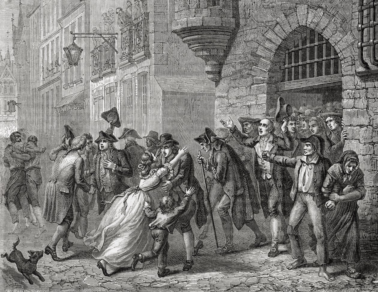 A mérsékeltek felszabadítása, 1794, Louis Blanc (1811-82) „Histoire de la Revolution Francaise” című művéből, Paul Jonnard (megh. 1902) metszete 1847-62 alkotó: Henri Renaud