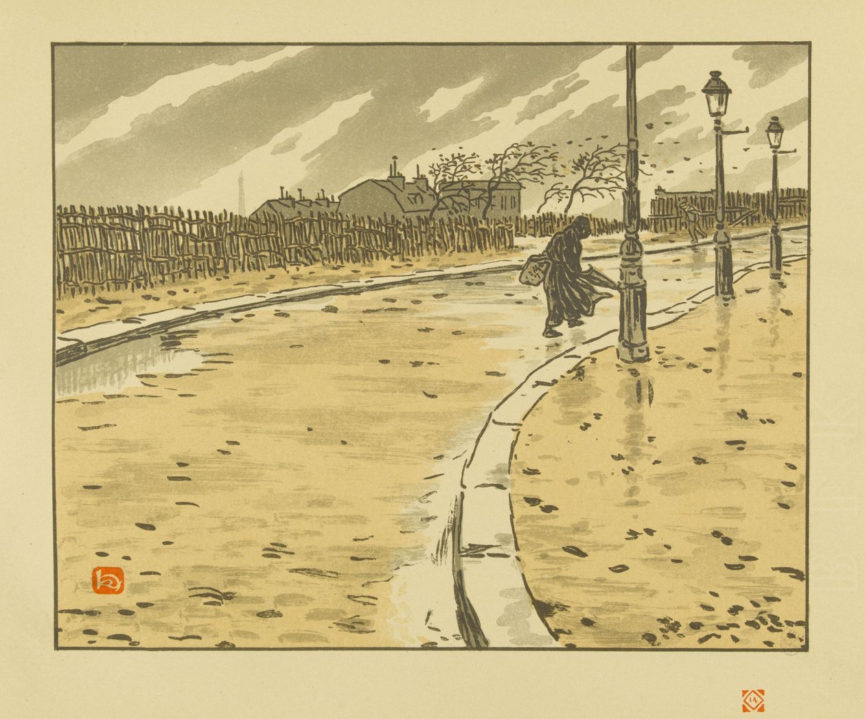 A Lamark utcáról [Az Eiffel-torony harminchat látképe] alkotó: Henri Rivière