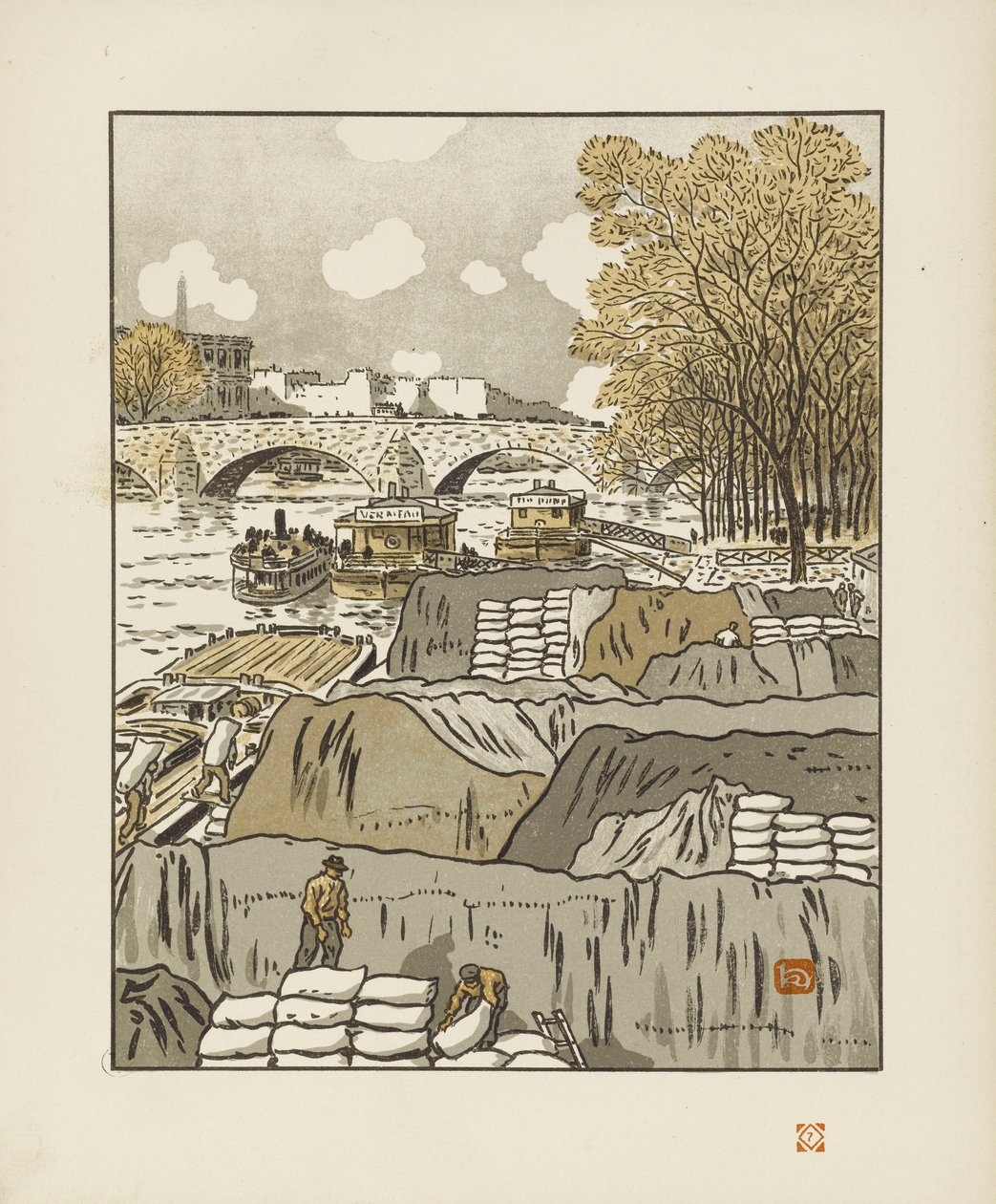 A Pont des Saints-Pères felől [Az Eiffel-torony harminchat látképe] alkotó: Henri Rivière