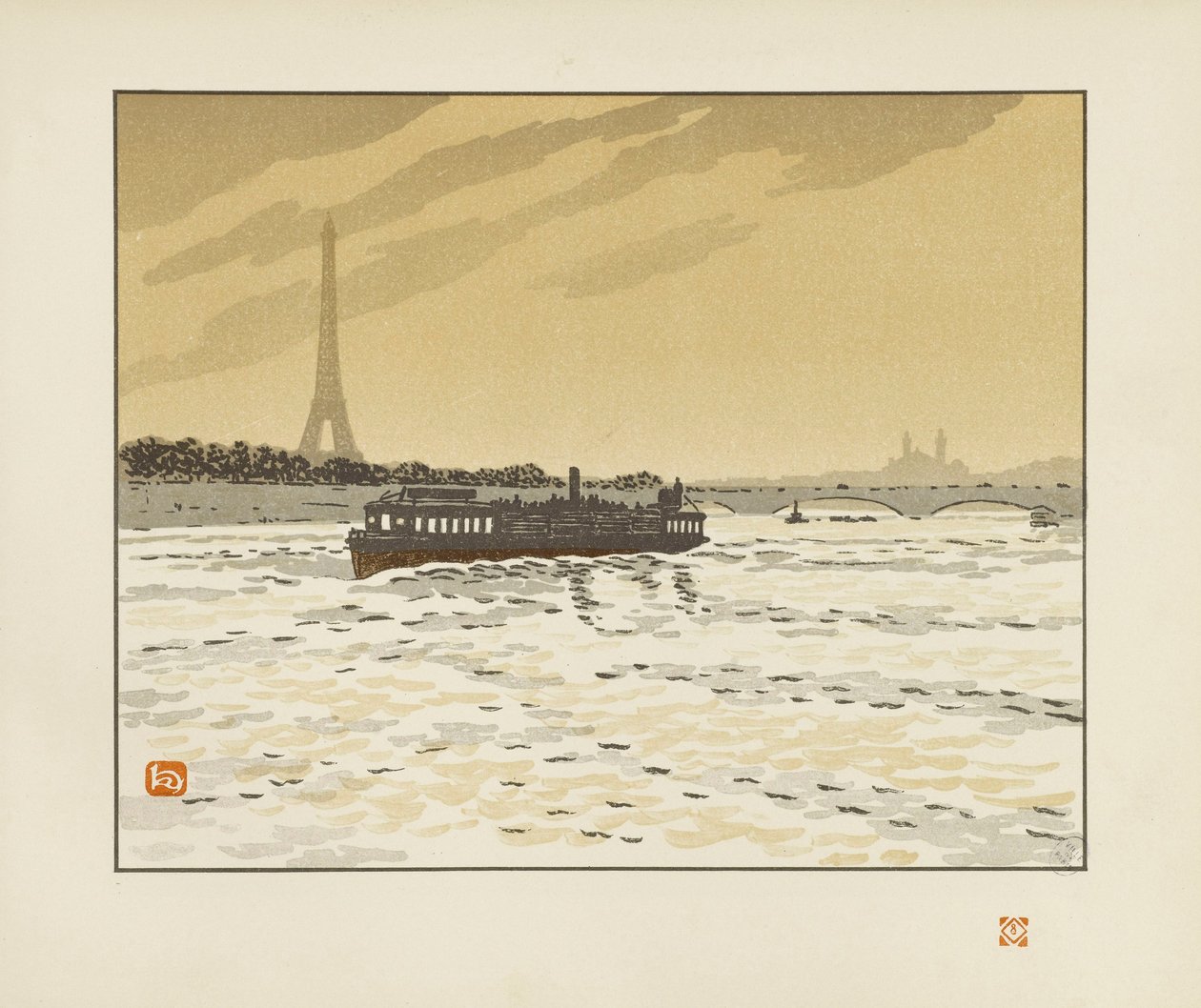 A Quai de la Conférence-ről [Az Eiffel-torony harminchat látképe] alkotó: Henri Rivière
