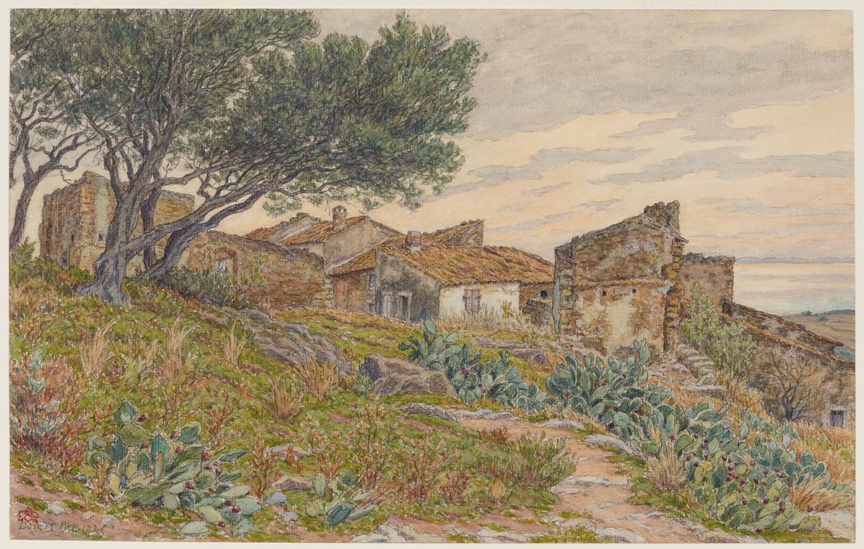Régi házak Bormes-ban alkotó: Henri Rivière