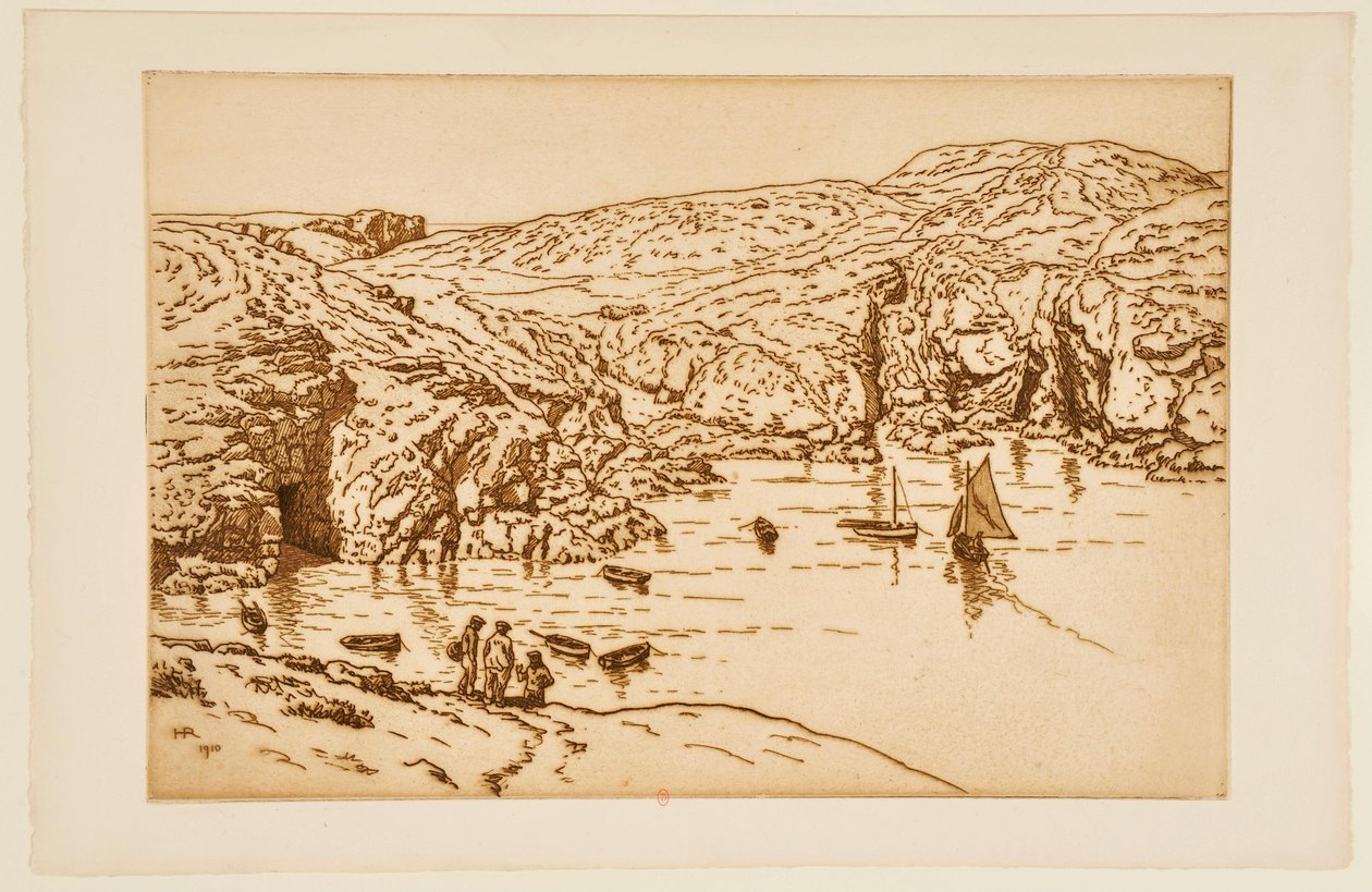 Vitorlás egy öbölben alkotó: Henri Rivière