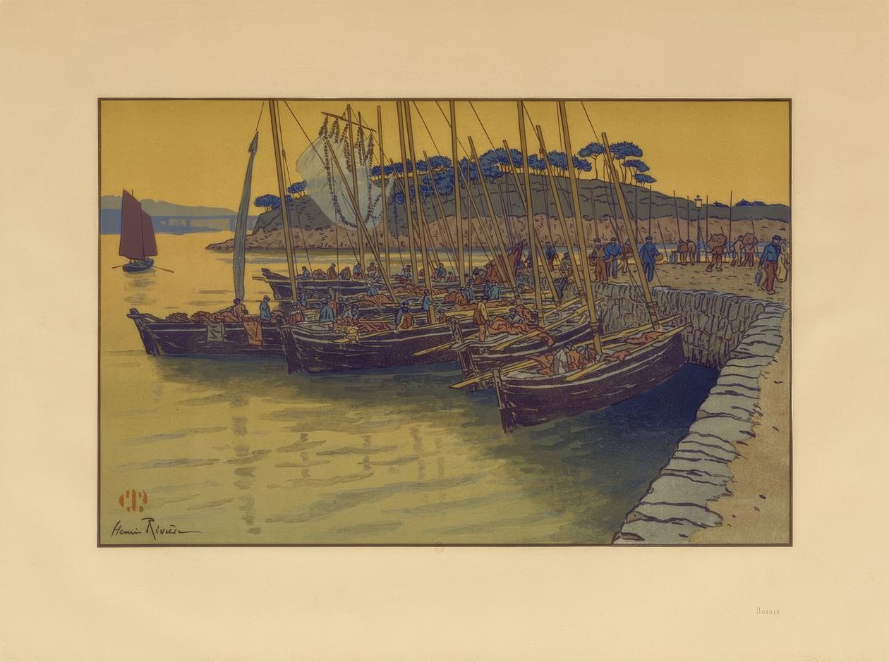 Hajók érkezése Tréboulba alkotó: Henri Rivière