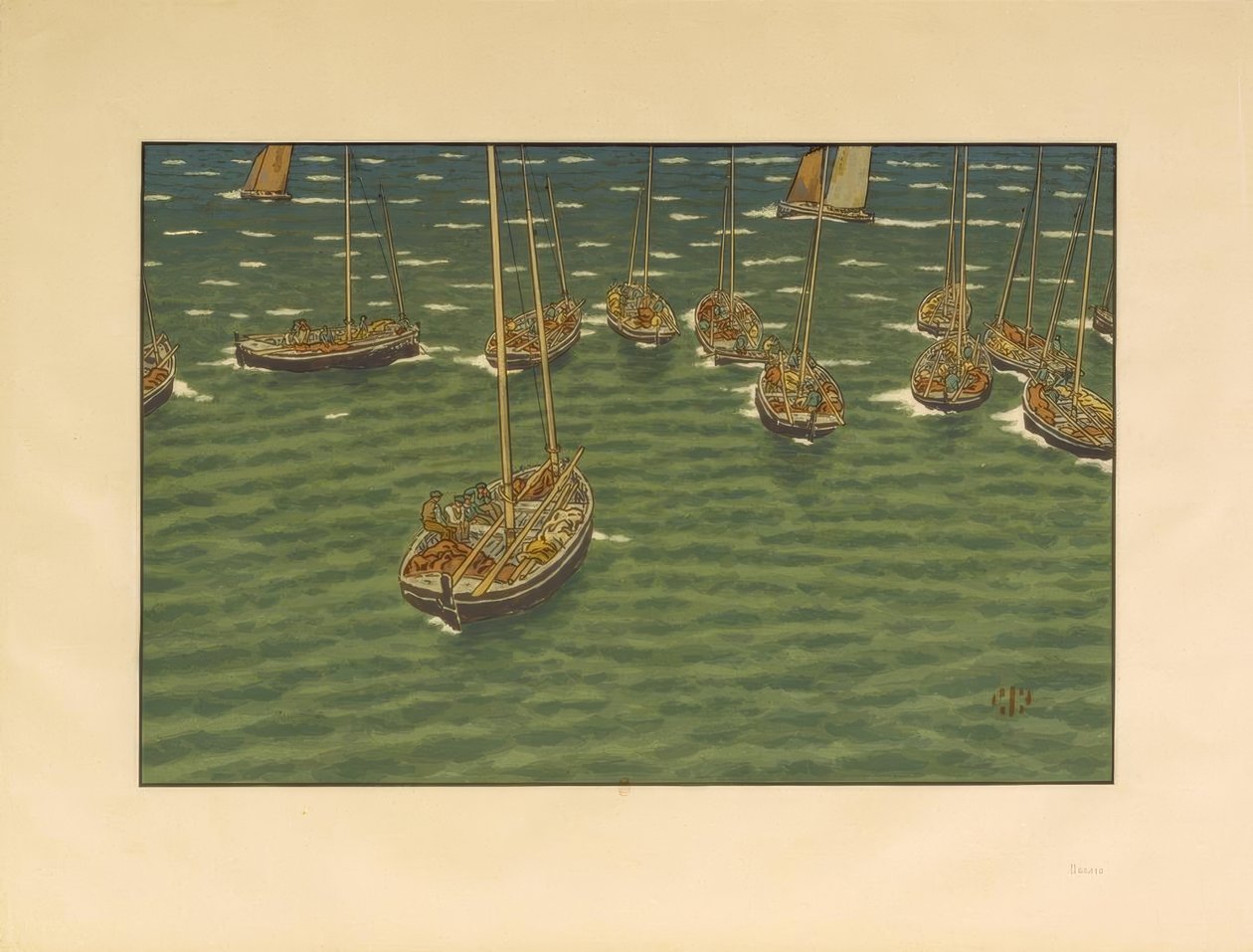 Hajók horgonyozva Tréboulban alkotó: Henri Rivière