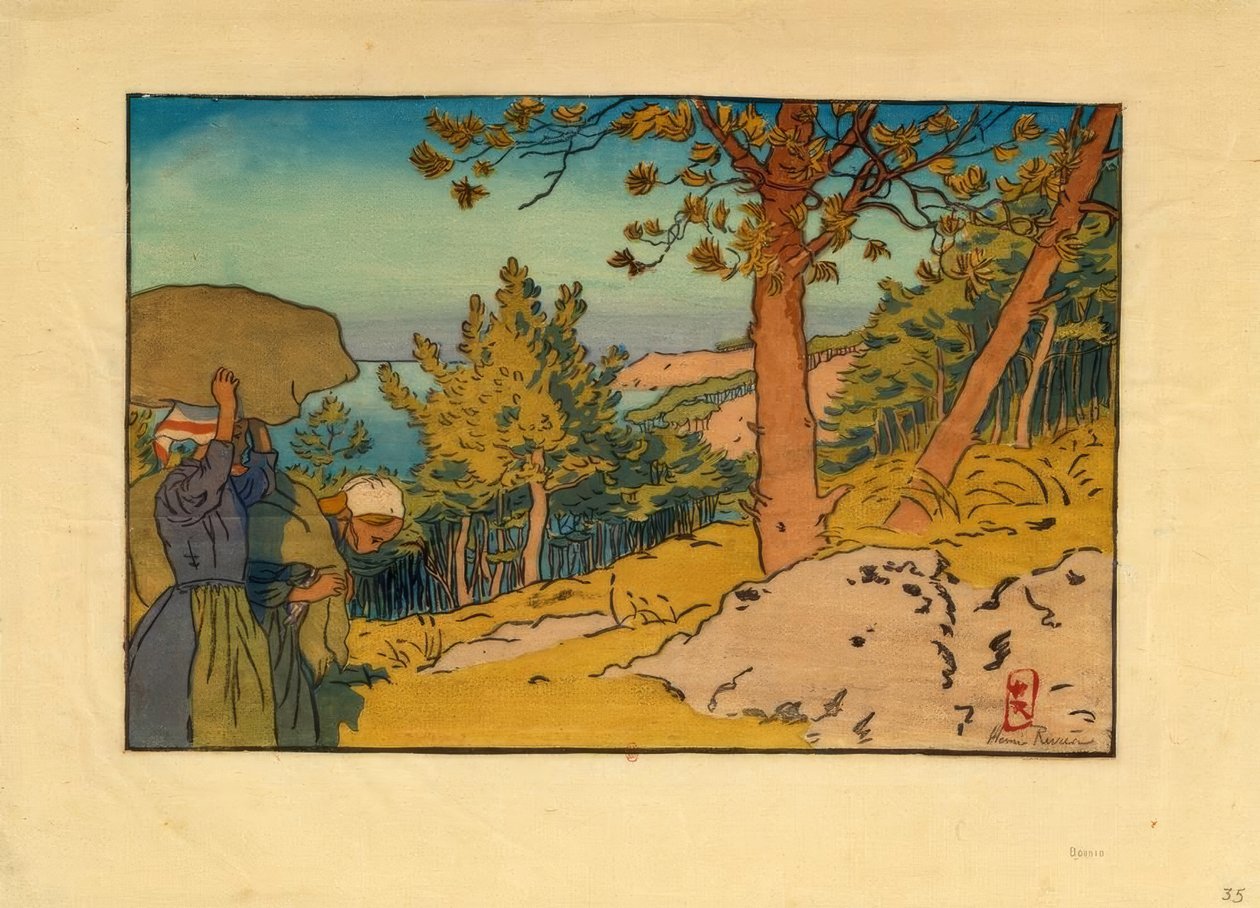 Fenyőerdők Kermarie-ben (Loguivy) alkotó: Henri Rivière
