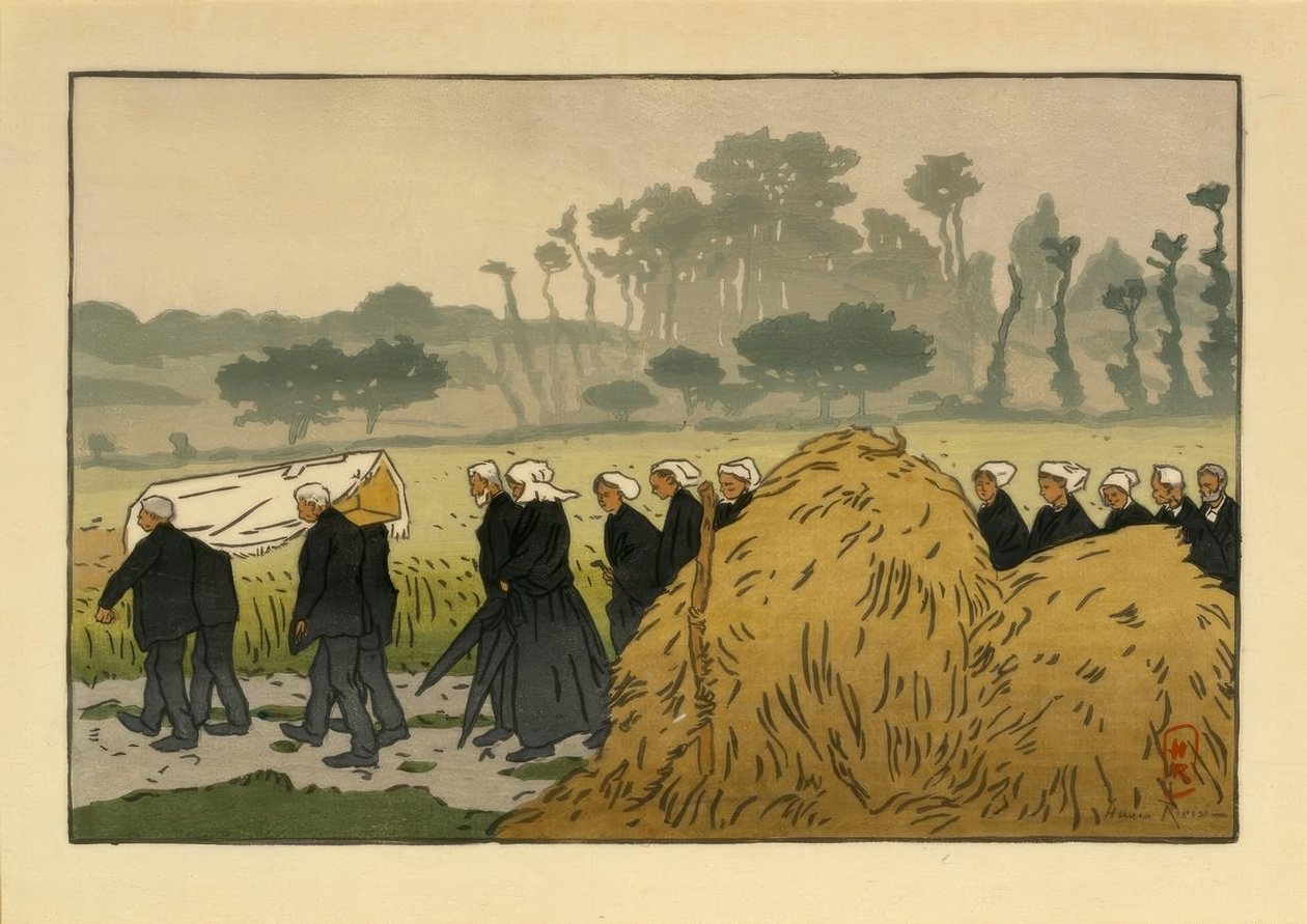 Temetése Trestraouban alkotó: Henri Rivière