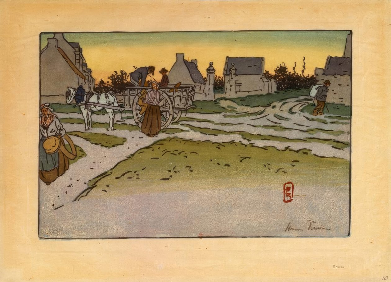 Kenyéróra Ville-Hue-ban (Saint-Briac) alkotó: Henri Rivière