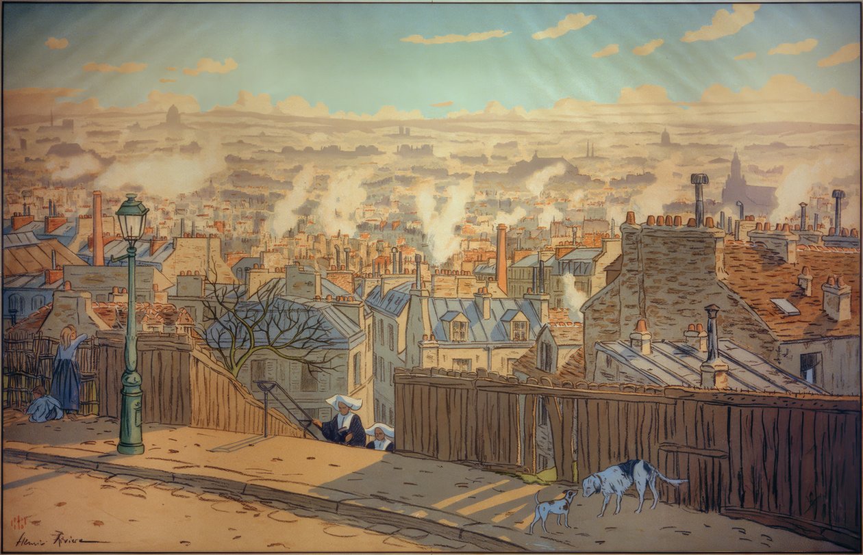 Párizs kilátással a Montmartre-ra alkotó: Henri Rivière