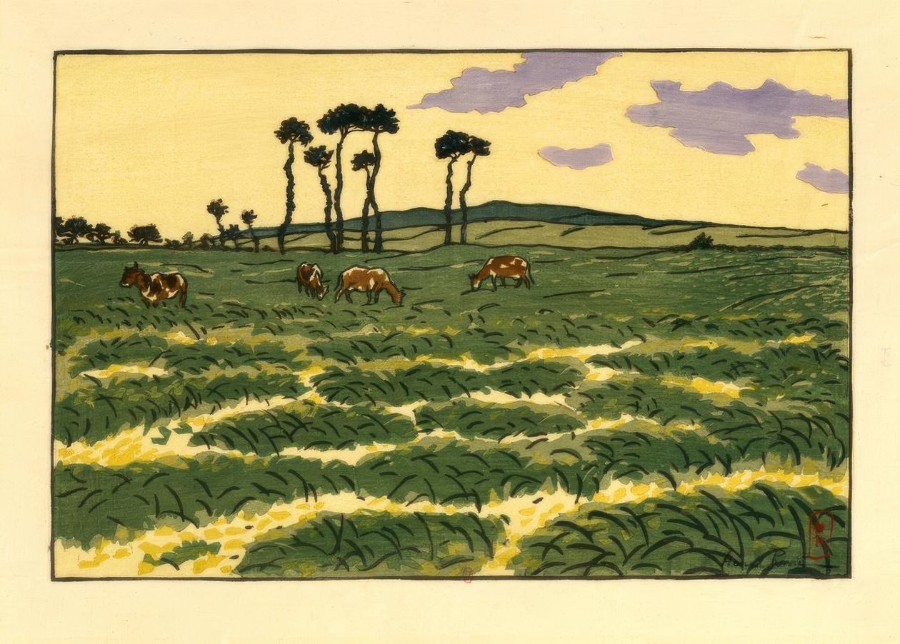 Tehenek Garde-Guérin mezőn (Saint-Briac) alkotó: Henri Rivière