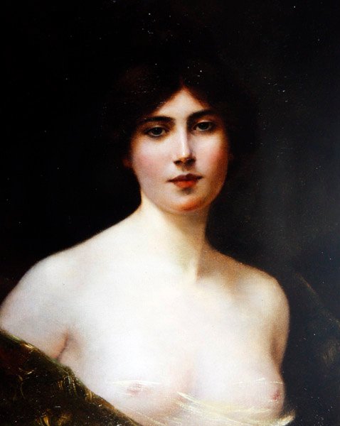 Egy hölgy portréja, 1890 körül (olaj, vászon) alkotó: Henri Rondel