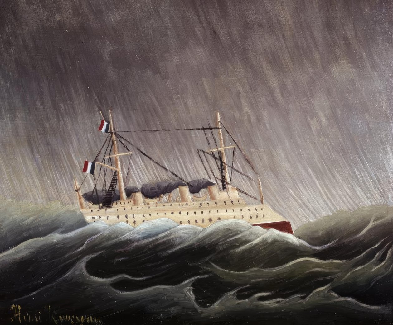 Hajó a tempestadban. Művész: HENRI ROUSSEAU. Múzeum: NEMZETI MÚZEUMOK PARIS FRANCIAORSZÁG alkotó: Henri Rousseau