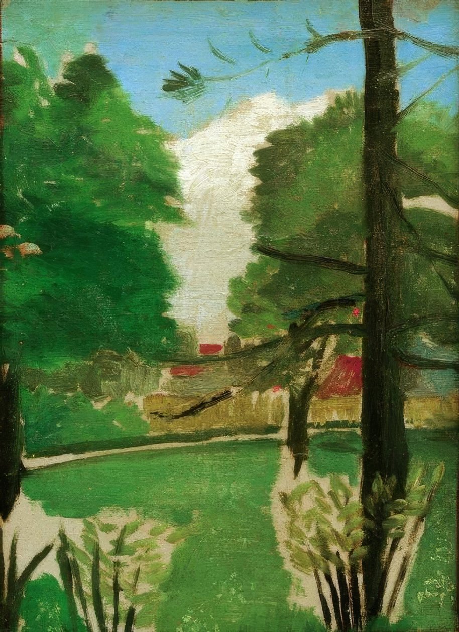 Vázlat, kilátás a Parc Montsourisról alkotó: Henri Rousseau