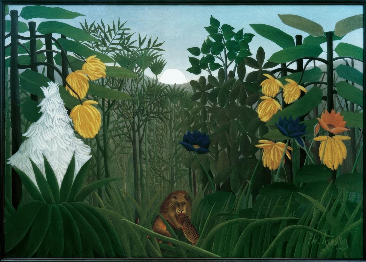 Az oroszlán étkezés alkotó: Henri Rousseau