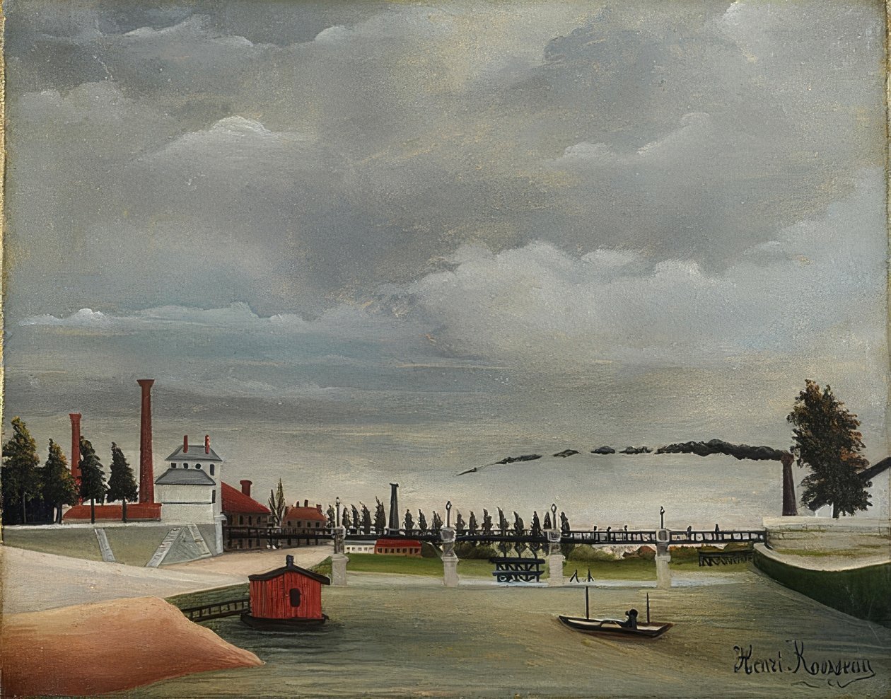 A Szajna partja. 1898 alkotó: Henri Rousseau