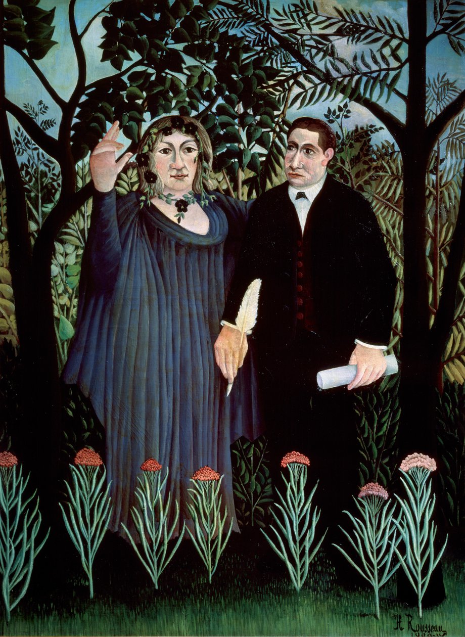 A költő és múzsája. Guillaume Apollinaire és Marie Laurencin portréja, 1909 alkotó: Henri Rousseau