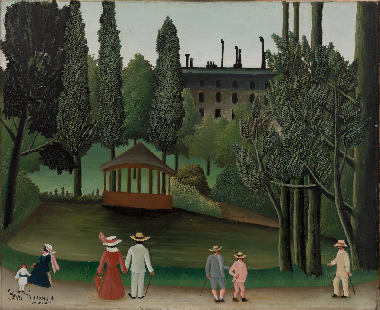 Kilátás a Montsouris Parkra, a kioszkra alkotó: Henri Rousseau