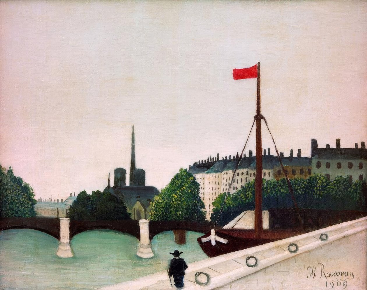 Kilátás az Île Saint-Louis-ra a Quai Henri IV-ről alkotó: Henri Rousseau