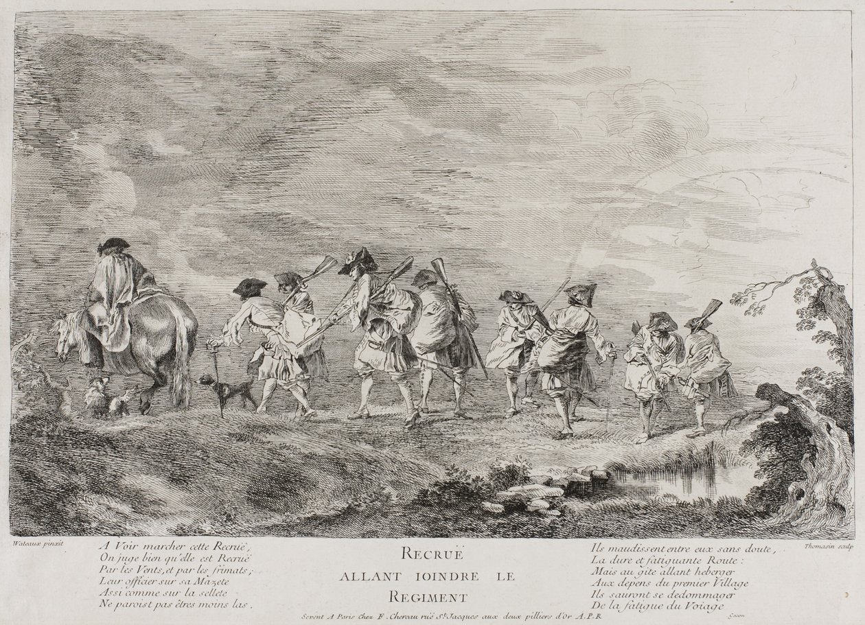 Újoncok az ezredhez csatlakozni, 1717?-26 alkotó: Henri Simon Thomassin