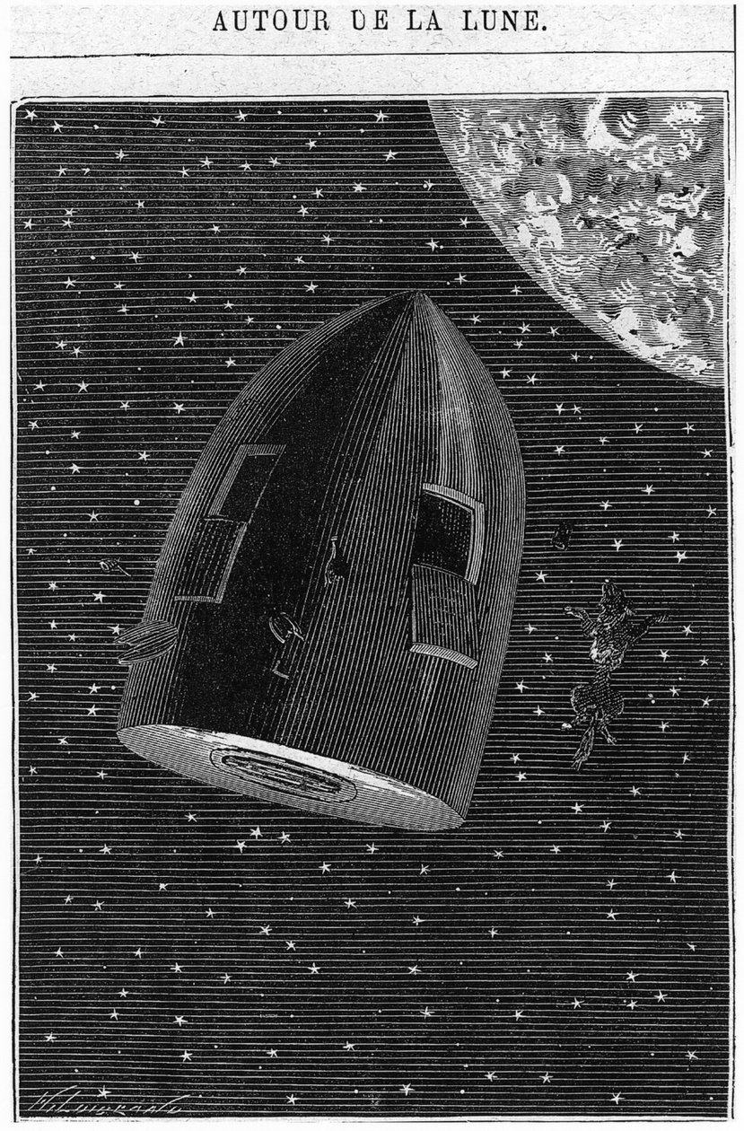 A Hold felé tartva, illusztráció Jules Verne (1828-1905) 