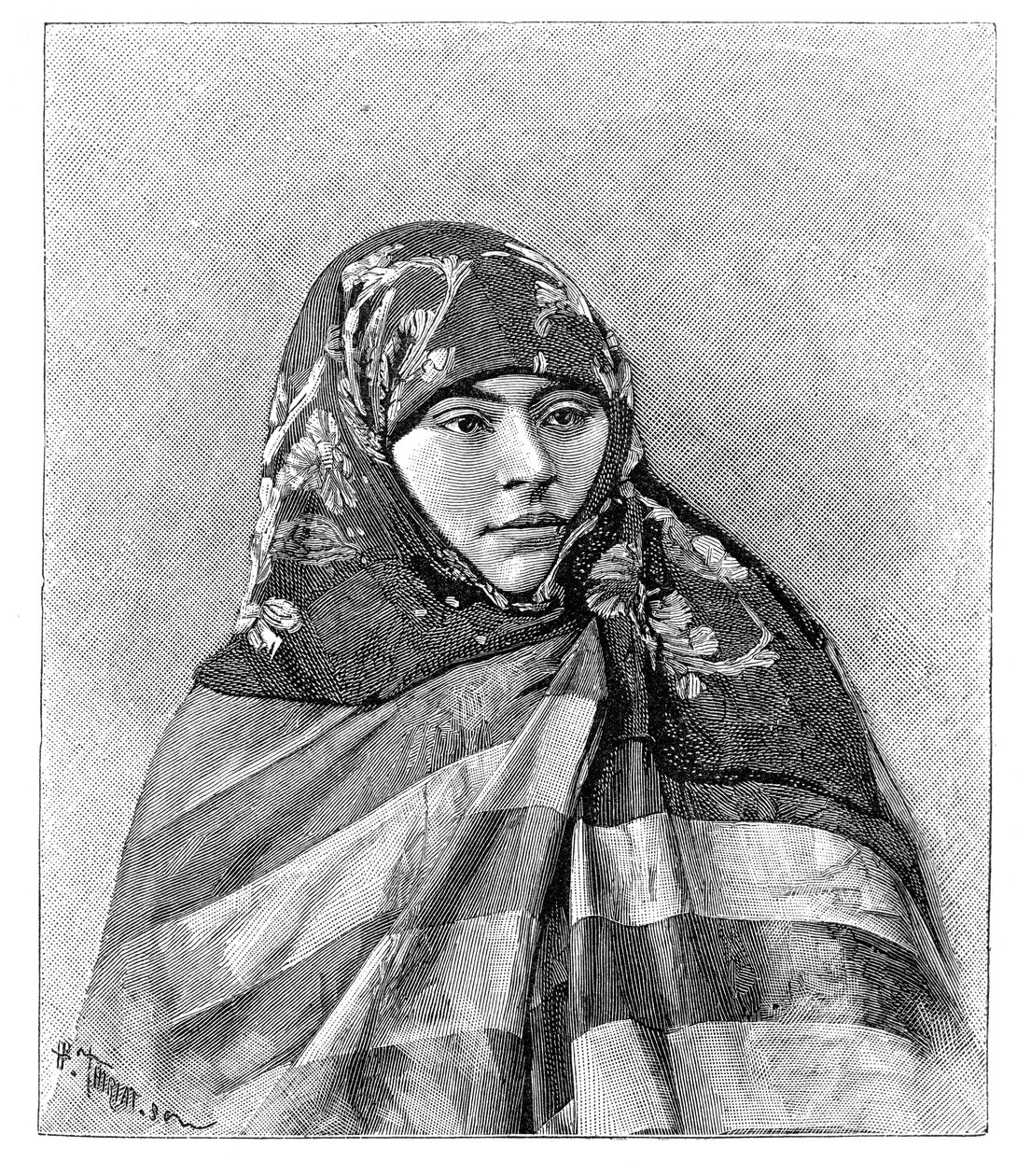 Egy nő Brussa-ból, Törökországból, 1895. alkotó: Henri Thiriat