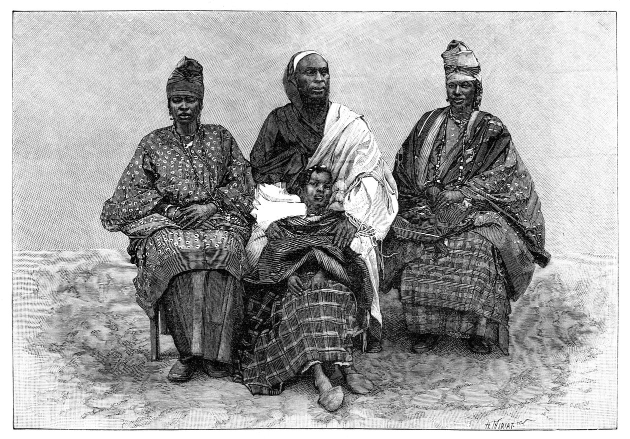 Toucouleur Types, The Interpreter Alpha Sega and His Sisters, 19. század vége. alkotó: Henri Thiriat
