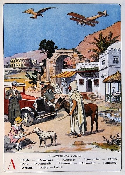 "A" betű, a "Mon Alphabet en Images"-ből, 1920-30 körül (színes litho) alkotó: Henri Thiriet