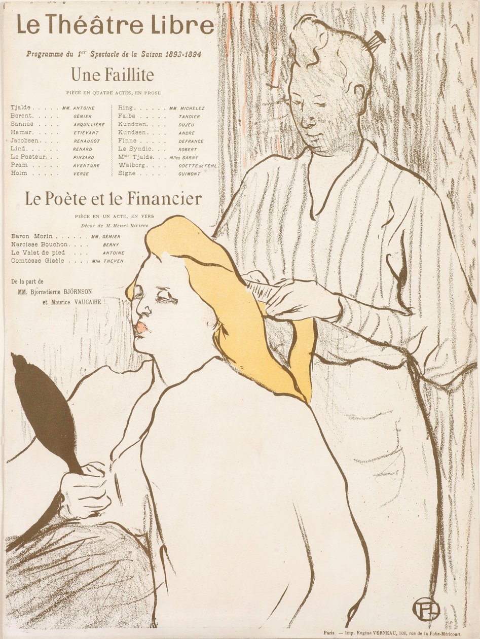 A Fodrász – Szabadszínházi Program, 1893. alkotó: Henri Toulouse Lautrec de