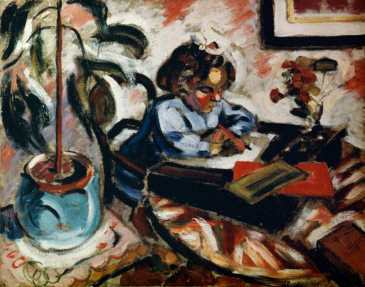 Egy kis iskoláslány, 1907. alkotó: Henri Victor Gabriel Le Fauconnier