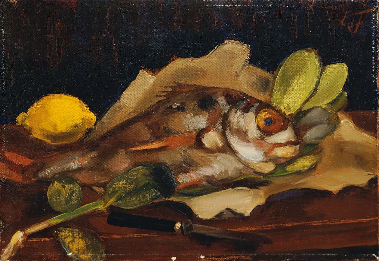 Hal csendélet citrommal alkotó: Henri Victor Gabriel Le Fauconnier