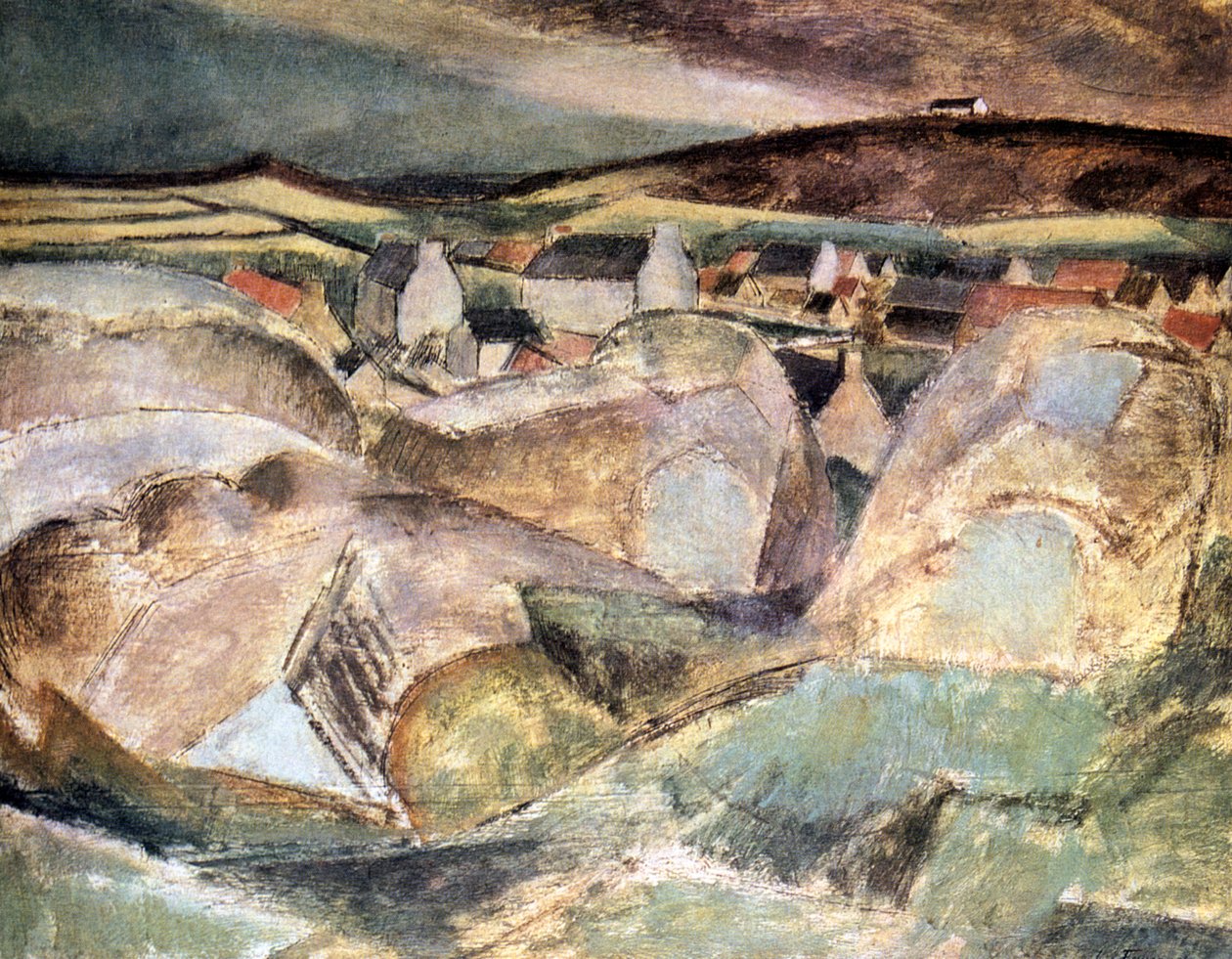 Falu a sziklák között, 1910 alkotó: Henri Victor Gabriel Le Fauconnier