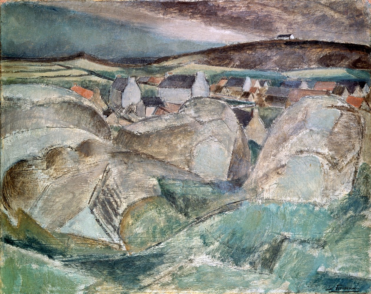 Falu a sziklák között, 1910. alkotó: Henri Victor Gabriel Le Fauconnier