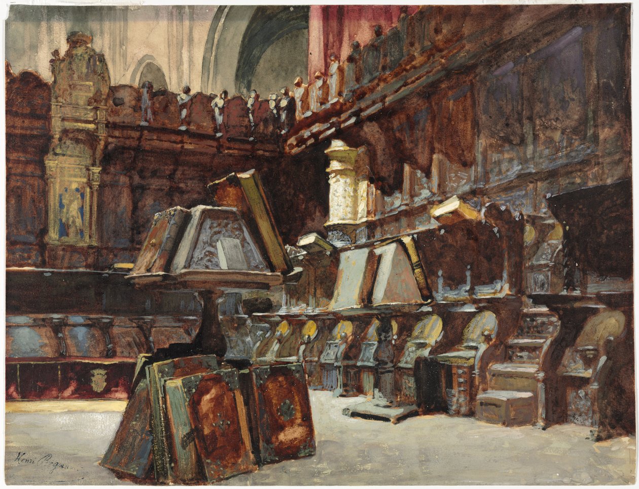 Kórusi standok egy spanyol katedrálisban, c. 1868. alkotó: Henri Victor Regnault